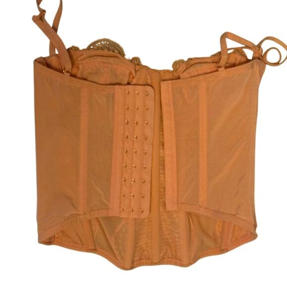 Out From Under Lace Corset in Coral (XS) - Picture 4 of 5